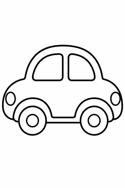 one big cartoon car from the side coloring page