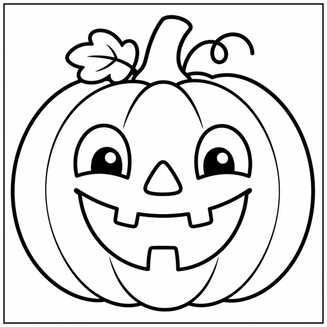 one big smiling pumpkin face coloring page
